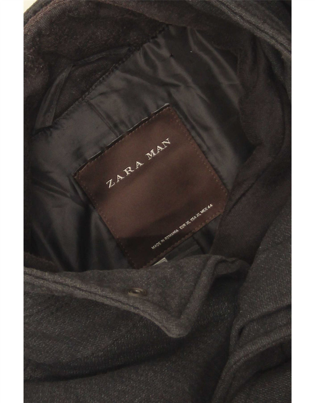 Zara Hombre Abrigo ES 42 XL Poliéster Gris
