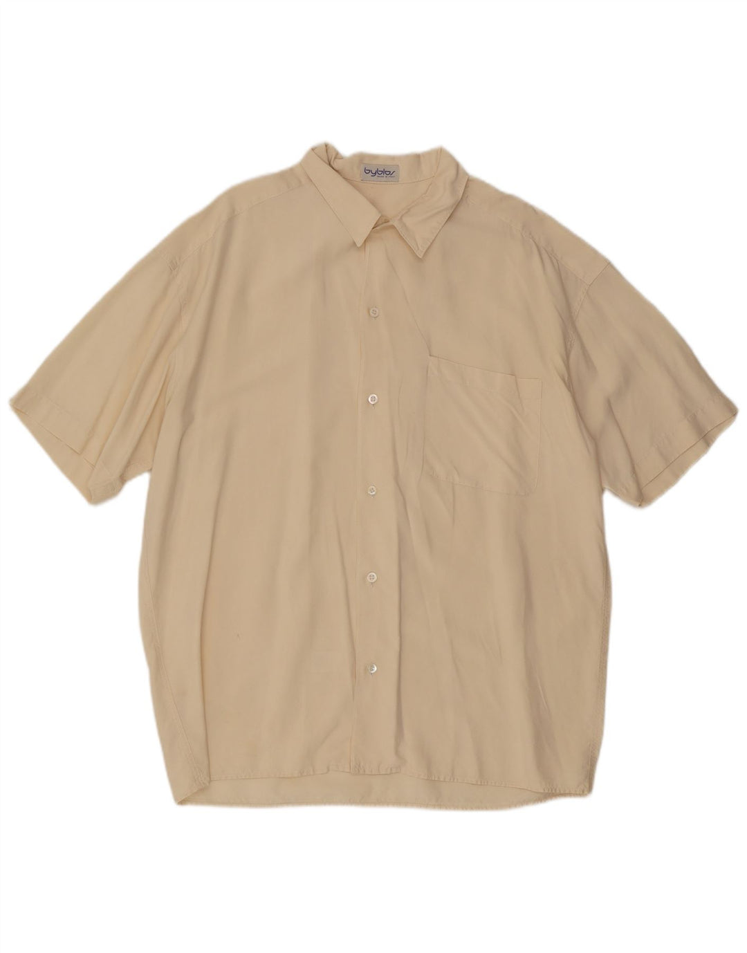 Byblos Camisa Manga Corta Hombre XL Seda Blanco Roto