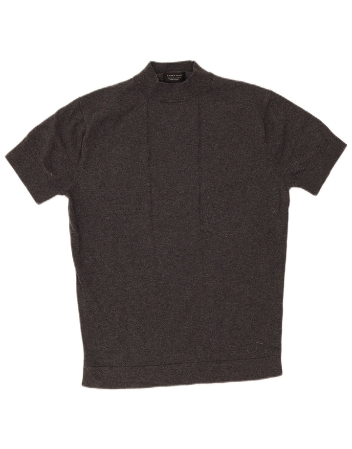 Zara Hombre Camiseta Top Grande Gris
