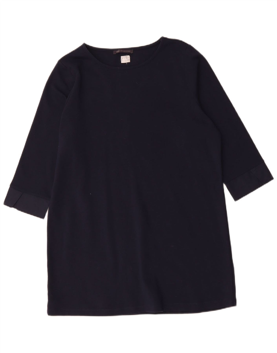 Marks & Spencer Vestido básico de manga 3/4 para mujer UK 46 Grande Azul marino Clásico