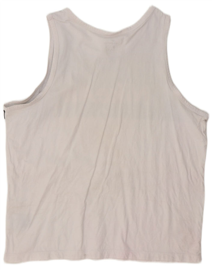 Nike Camiseta sin mangas estampada para hombre 2XL Algodón blanco con bloques de color