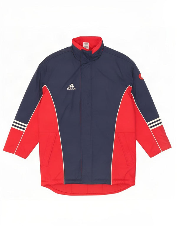 Adidas Abrigo acolchado con capucha para hombre UK 38/40 Medium Azul marino Colorblock
