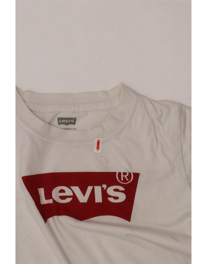 LEVI'S Camiseta gráfica para niño Top 7-8 años Blanco Algodón