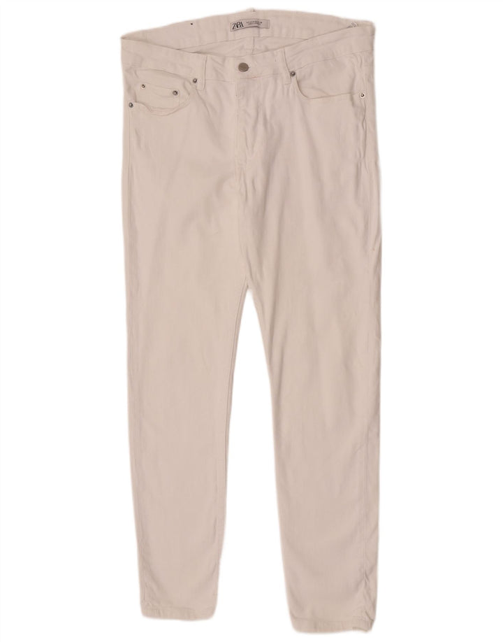 Zara Vaqueros Slim para Hombre EU 46 XL W36 L30 Blanco