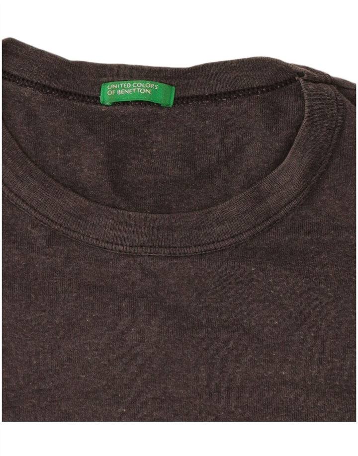 Benetton Camiseta Estampada para Mujer UK 46 Large Gris