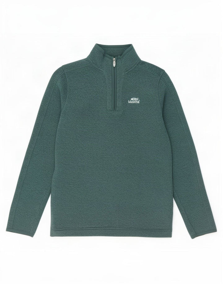 Weird Fish - Sudadera con cuello y cremallera para hombre, color verde medio, poliéster