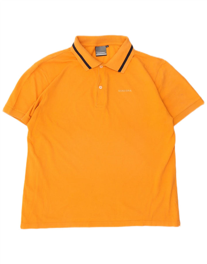 DIADORA Polo Hombre Grande Naranja Algodón
