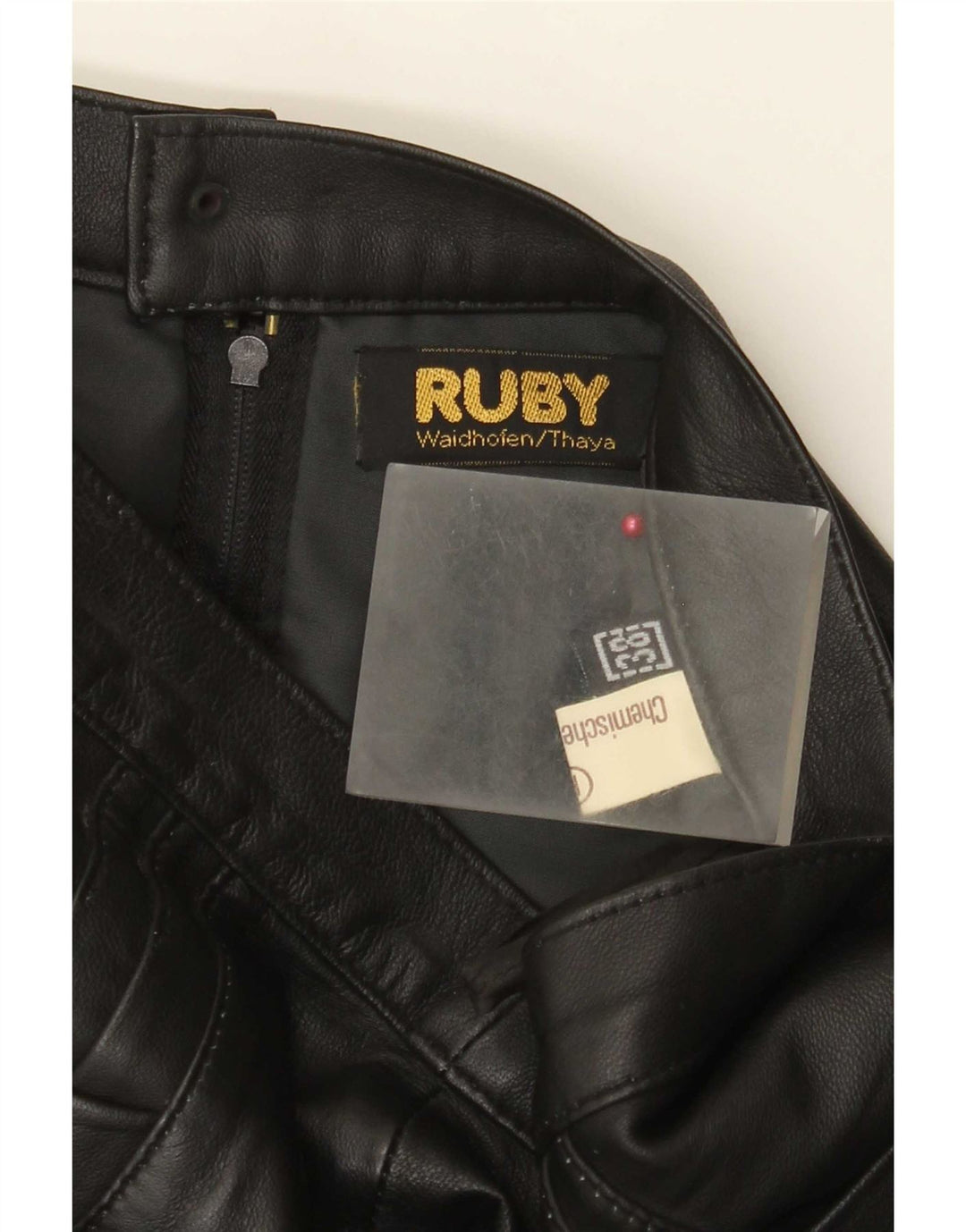 Falda de cuero de cintura alta para mujer Ruby EU 38 Medium W28 Black