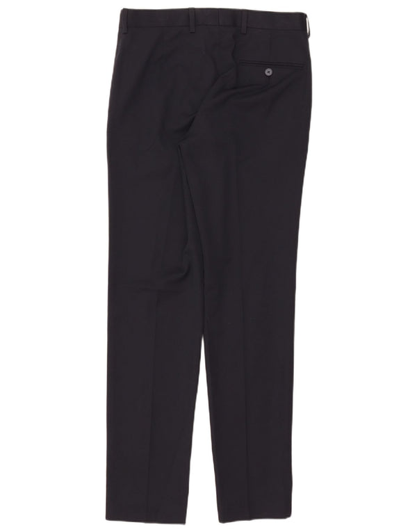 Marks & Spencer Pantalón de traje ajustado para hombre W30 L31 Poliéster azul marino