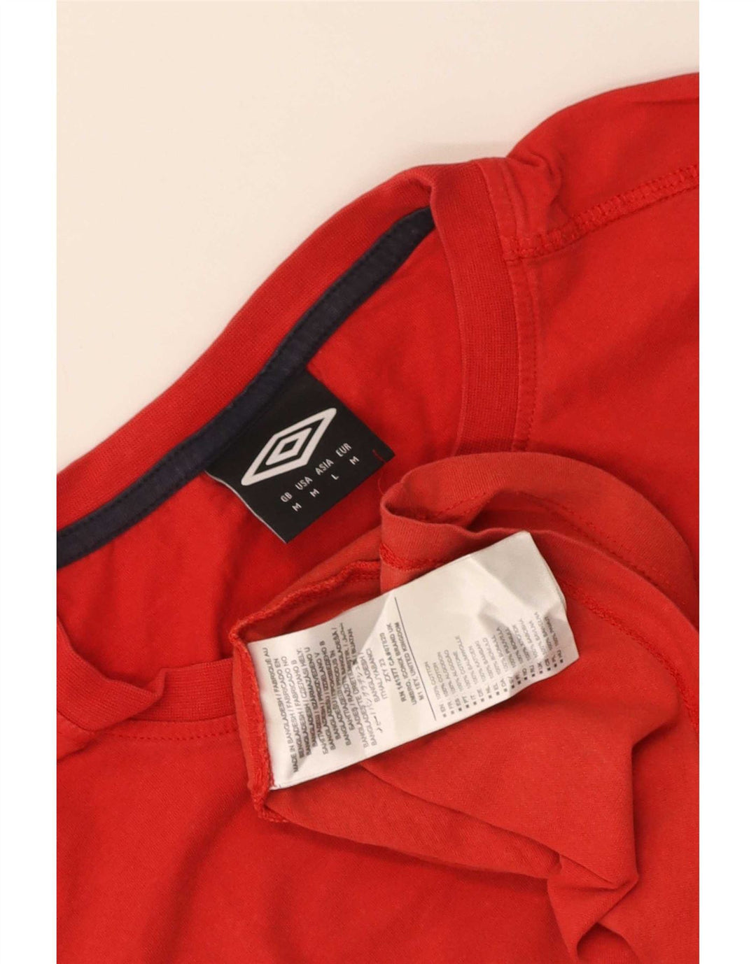 Umbro Hombre Camiseta Gráfica Top Medio Algodón Rojo