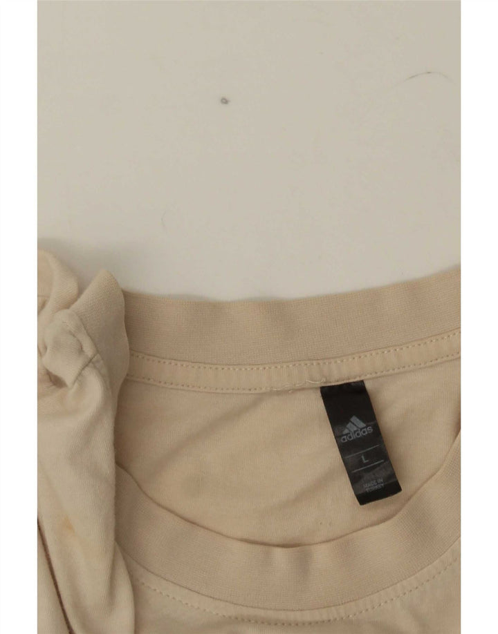 Adidas - Camiseta gráfica para hombre, talla grande, color beige