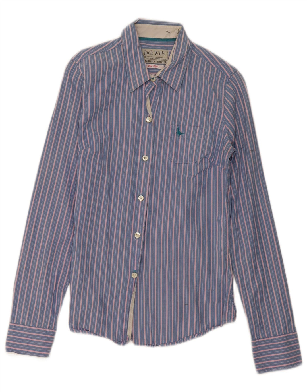 Jack Wills Camisa para mujer UK 8 Small Azul Rayas Algodón