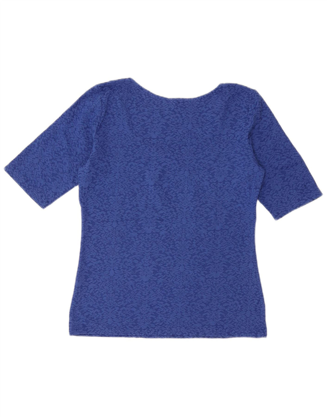 BENETTON Blusa para Mujer Top UK 40 Azul Medio Algodón Paisley