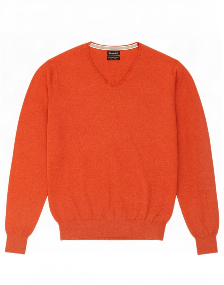 Massimo Dutti Jersey Con Cuello En V Hombre Large Rojo Algodón