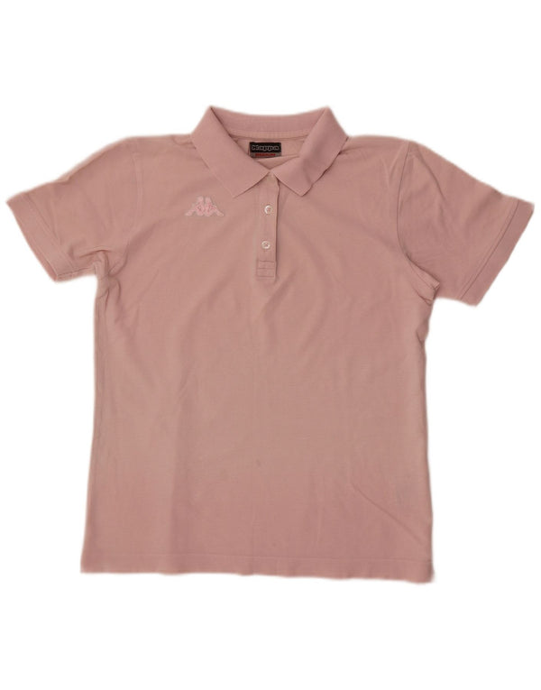 Kappa Womens Polo Shirt UK 12 Medium Pink Cotton