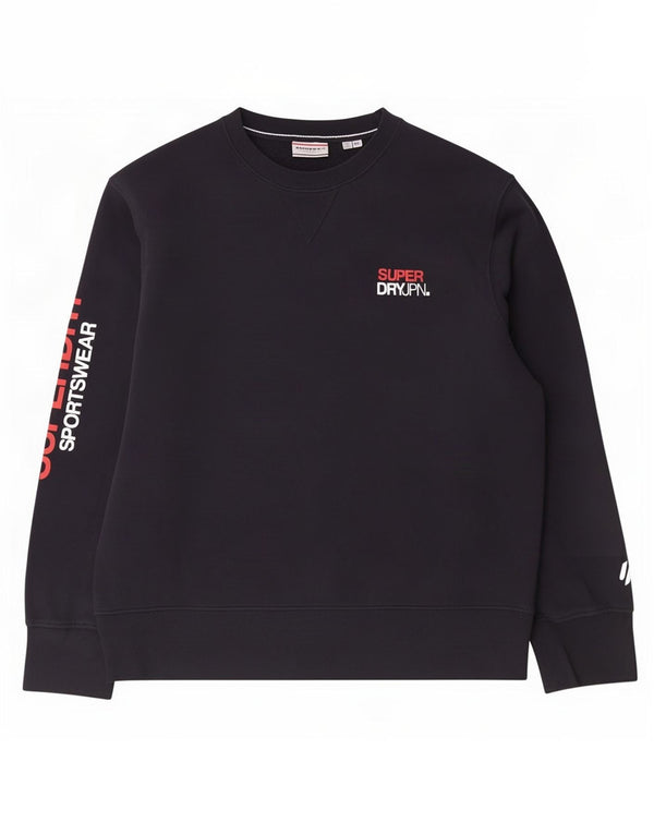Superdry Sudadera con gráfico para hombre Jumper 2XL Algodón negro