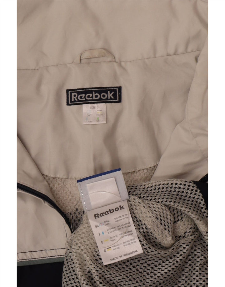 REEBOK Chaqueta impermeable tipo jersey para hombre UK 36 Small Azul marino Colorblock