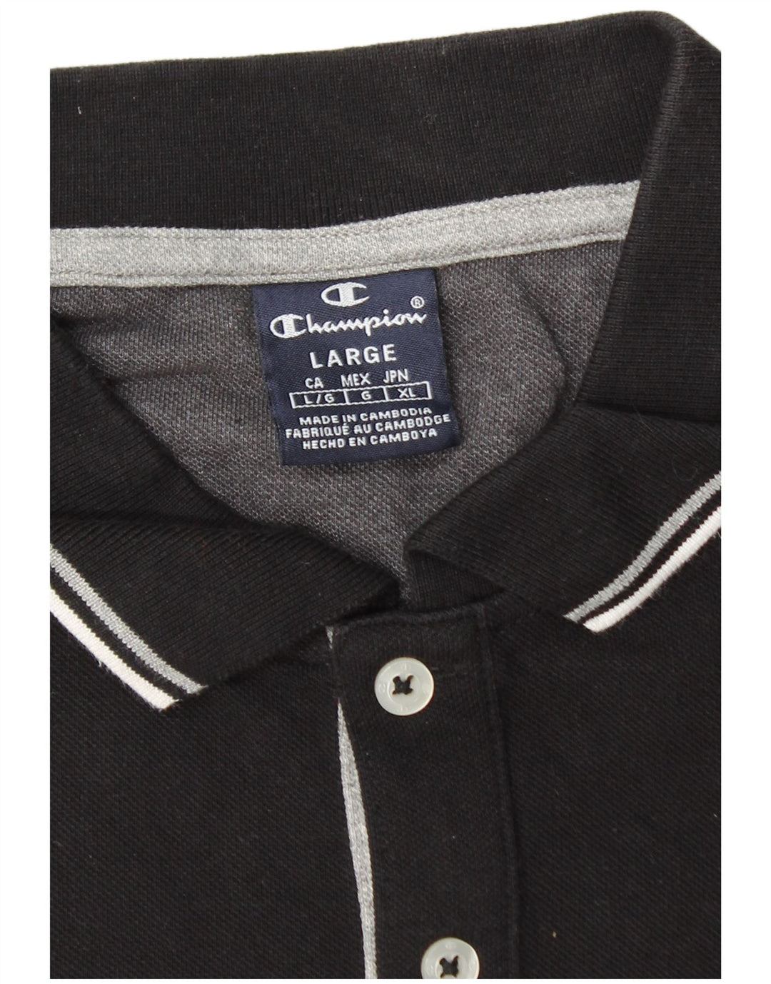 Champion Polo Para Hombre Grande Negro