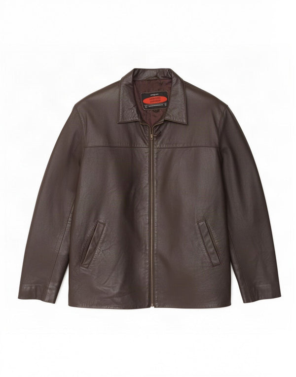 MONTANA Chaqueta de cuero para hombre UK 40 Large Brown