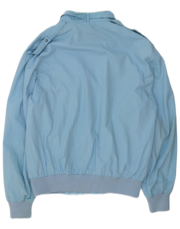 Vintage hombres chaqueta bomber militar Reino Unido 36 pequeño poliéster azul