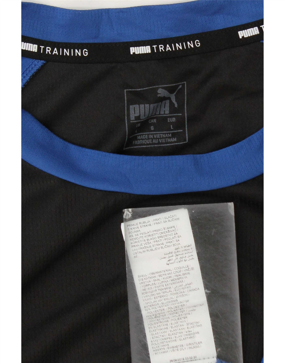 Puma Camiseta para hombre Top Large Azul Colorblock Poliéster