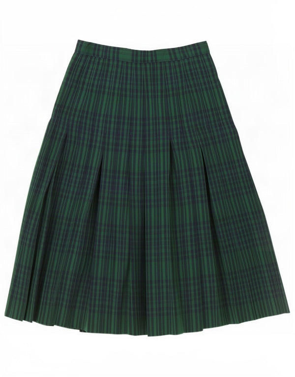 Max Mara Falda Cruzada de Cintura Alta para Mujer UK 14 Medium W28 Cuadros Verdes