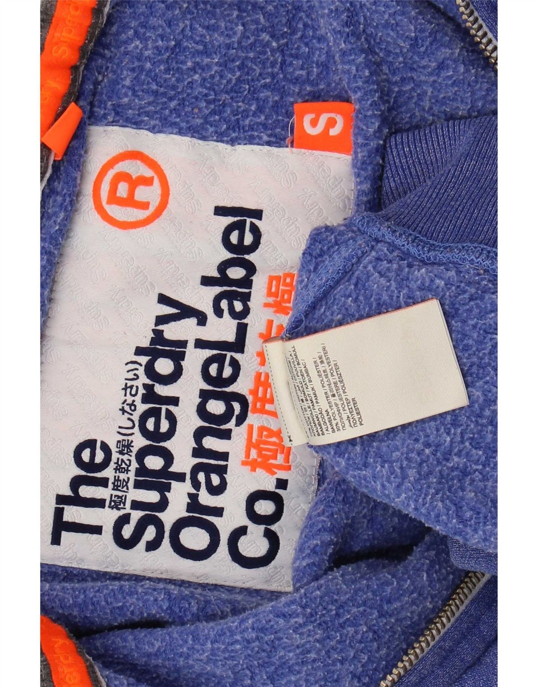 Superdry Hombre Chándal Top Chaqueta Pequeña Algodón Azul