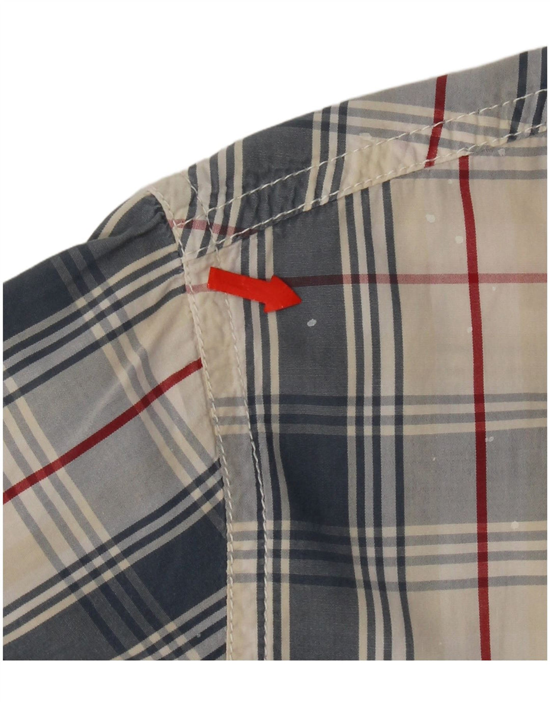 Weird Fish Camisa de manga corta para hombre de algodón a cuadros azules grandes
