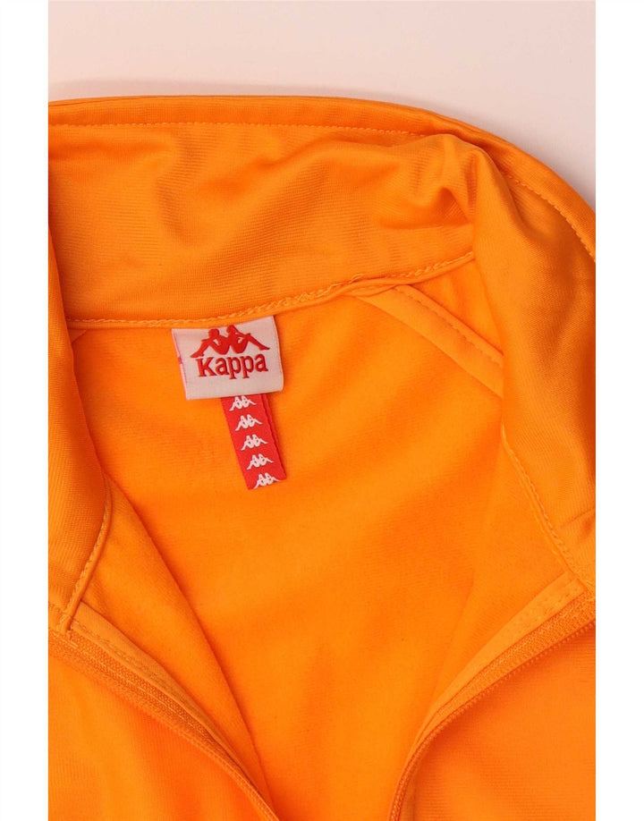 Kappa Mujer Gráfico Chándal Top Chaqueta UK 10 Small Naranja Colorblock