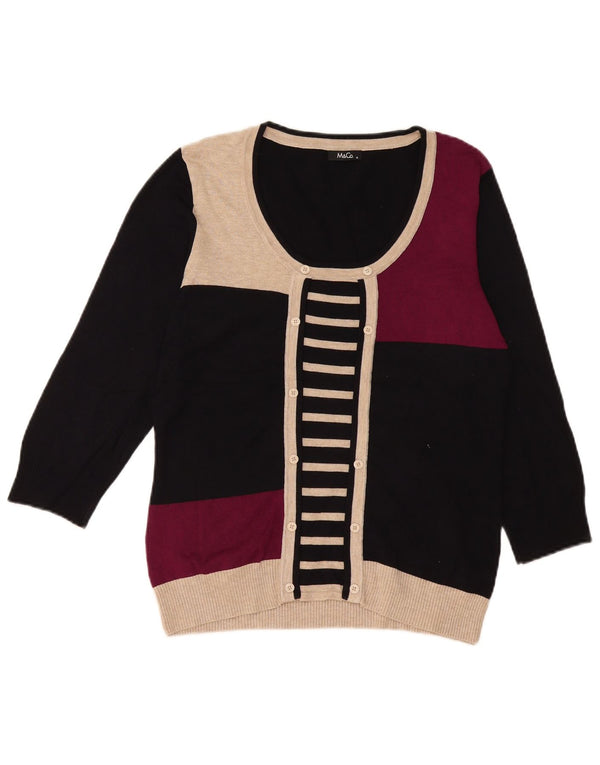 M&Co Suéter tipo jersey con cuello barco para mujer UK 44 Mediano Negro Colorblock