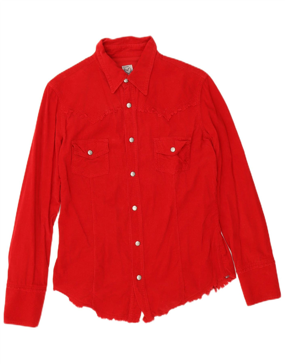 Phard Camisa de pana para mujer Reino Unido 12 Algodón rojo mediano