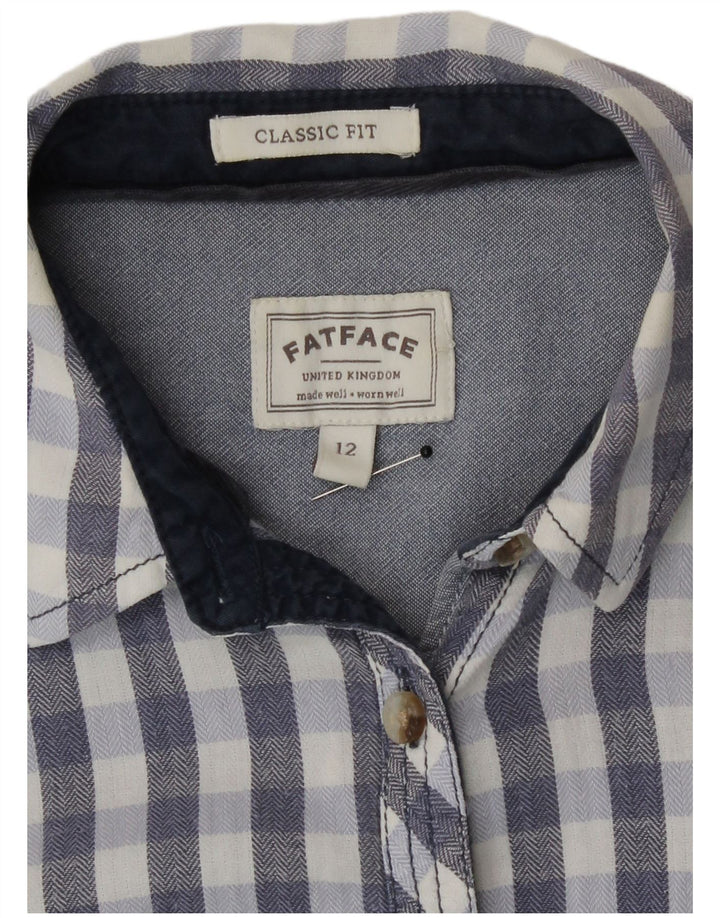 Camisa de corte clásico para mujer de Fat Face UK 40 Algodón a cuadros azul medio