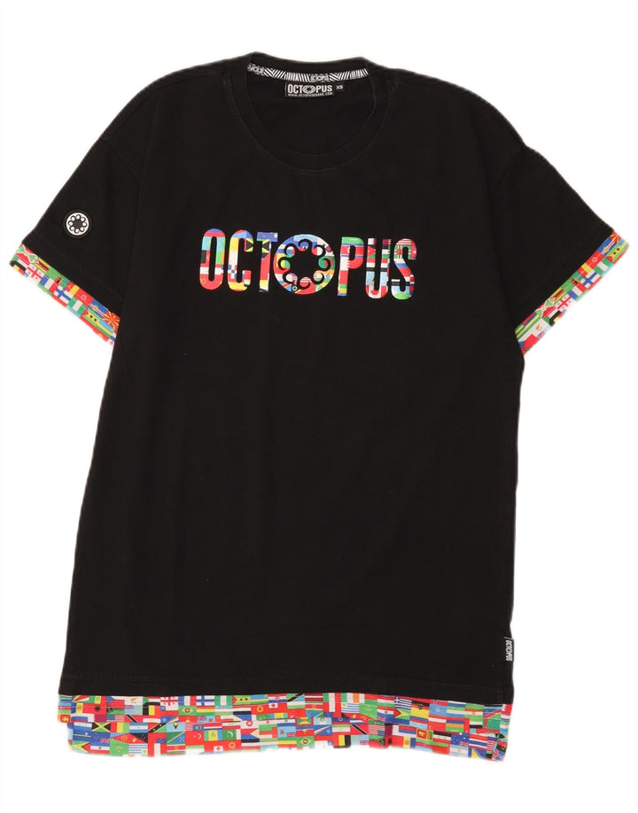 Octopus Camiseta gráfica para hombre Top XS Black Geométrico