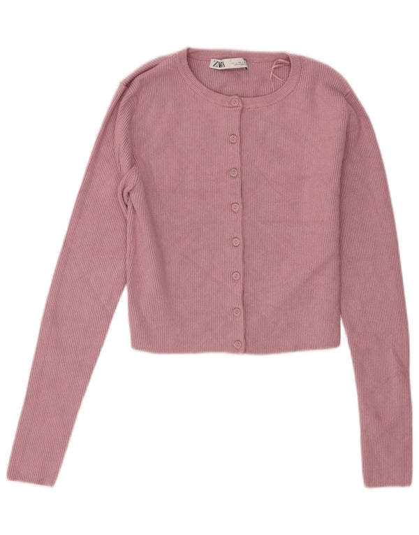 Zara Mujer Crop Top UK 44 Viscosa Rosa Grande
