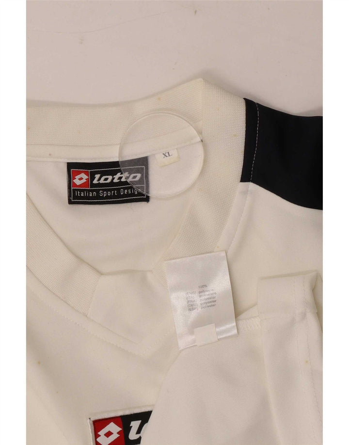 Lotto Hombre Camiseta Gráfica Top XL Blanco Colorblock Poliéster