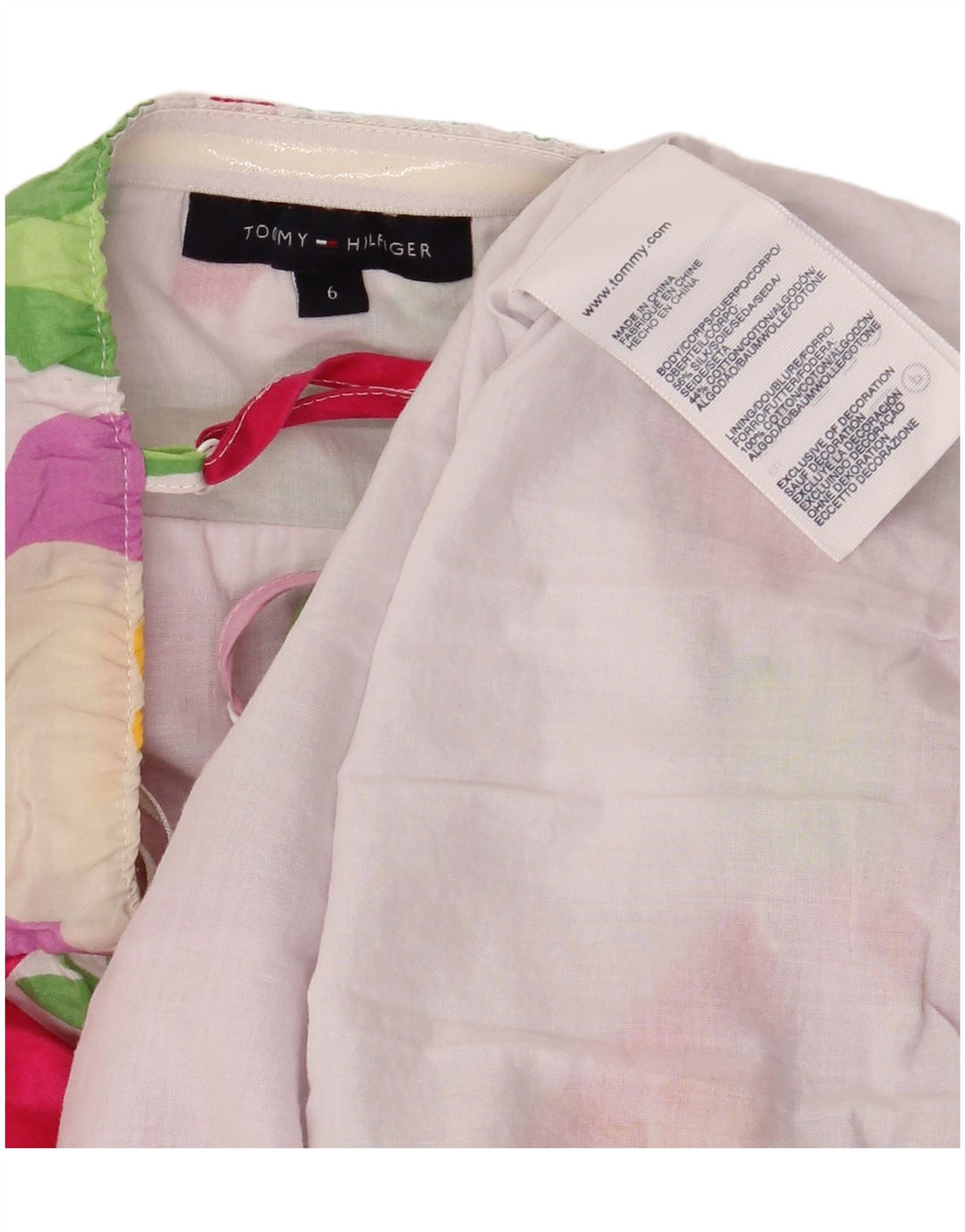 TOMMY HILFIGER Vestido de verano para mujer US 6 Seda floral rosa medio