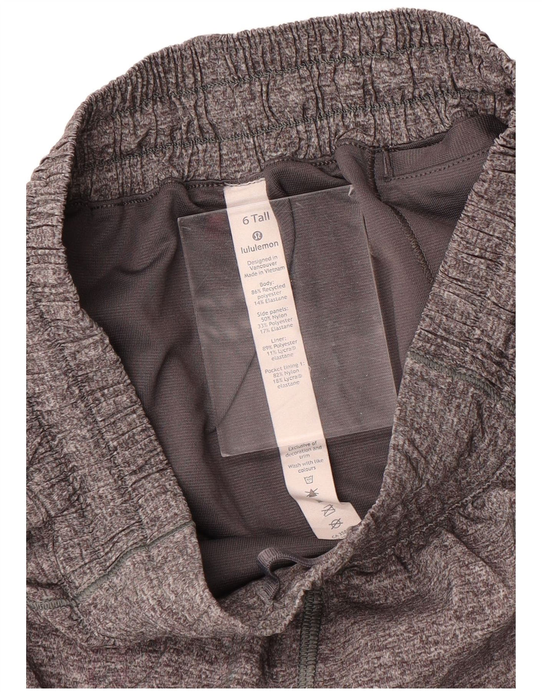 LULULEMON Pantalones cortos deportivos para mujer US 6 Gris medio Colorblock Poliéster