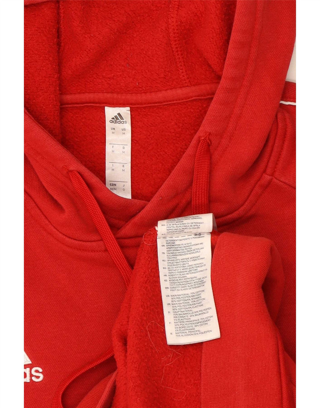 Adidas Hombre Sudadera Con Capucha Jumper Medium Rojo Algodón
