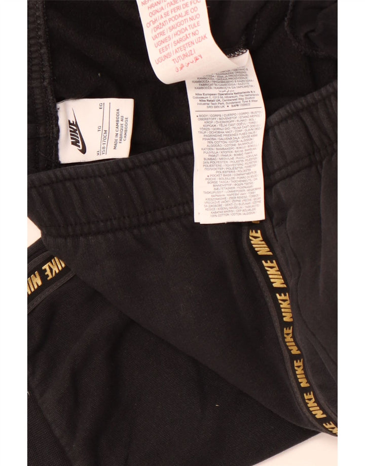 NIKE - Pantalones de chándal para niña, diseño gráfico, 13-14 años, XL, algodón negro