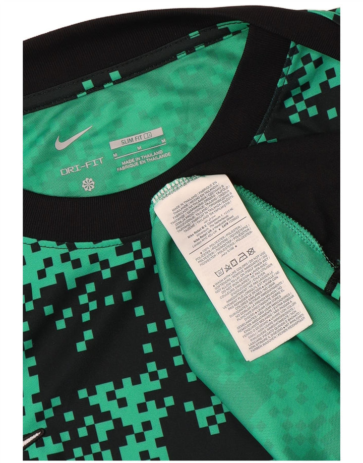 Camiseta ajustada con estampado abstracto Dri Fit para hombre Nike Poliéster verde medio