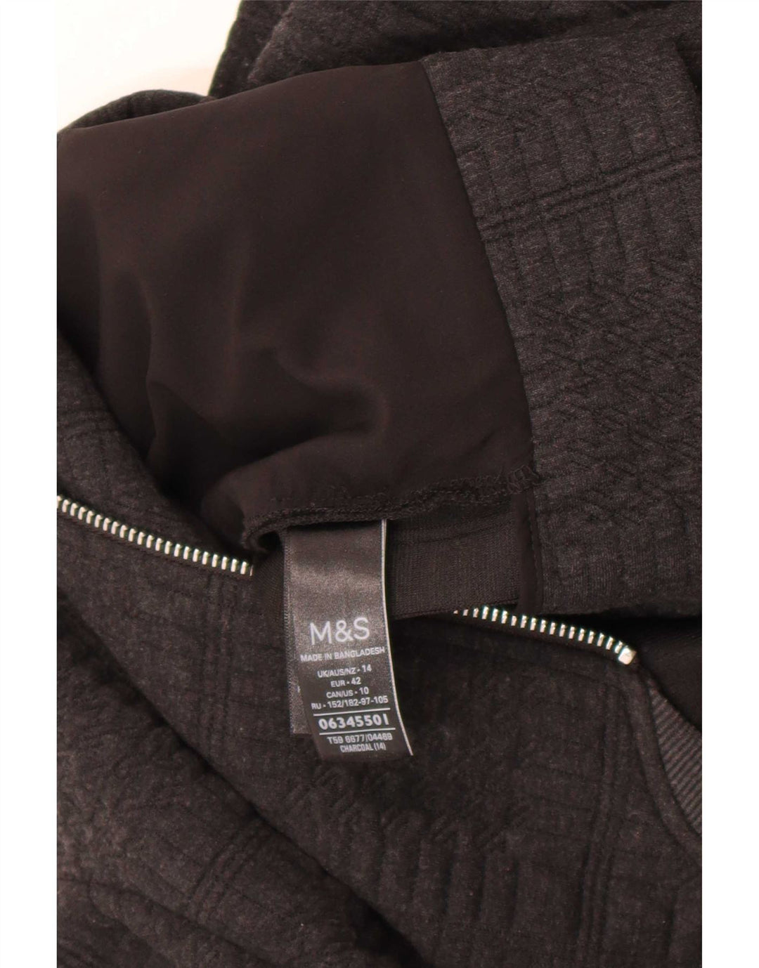 Marks & Spencer Chaqueta Bomber para Mujer UK 44 Grande Poliéster Gris