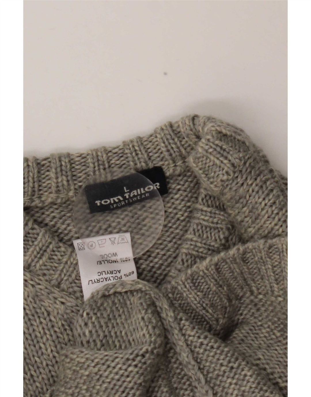 Tom Tailor Jersey con Cuello en V para Mujer UK 46 Grande Gris Colorblock