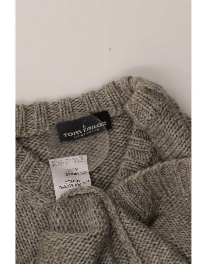 Tom Tailor Jersey con Cuello en V para Mujer UK 46 Grande Gris Colorblock