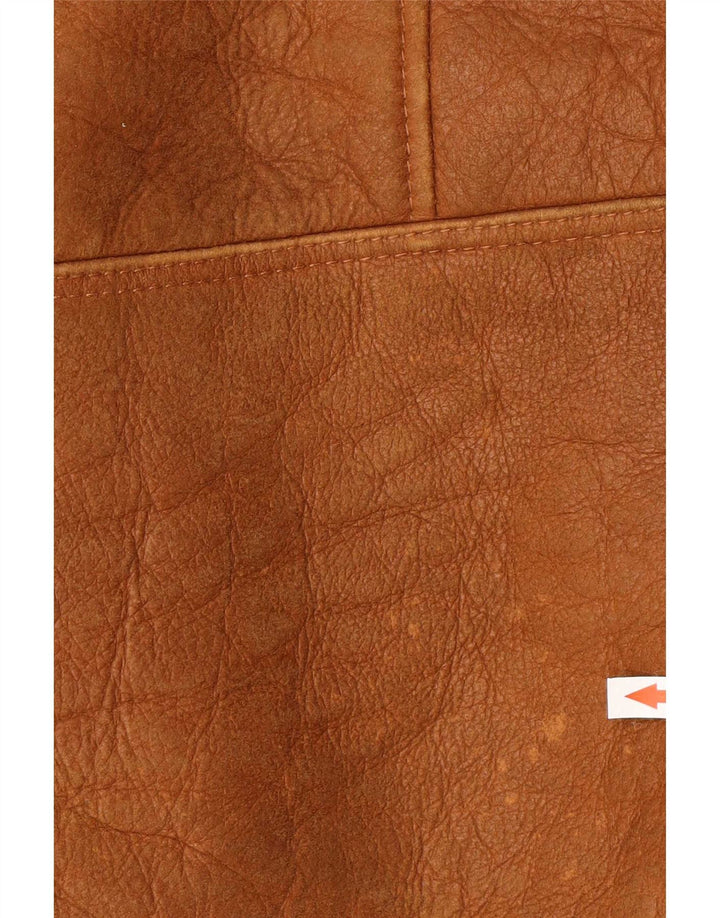 Vintage hombres shearling chaqueta Reino Unido 42 XL marrón shearling