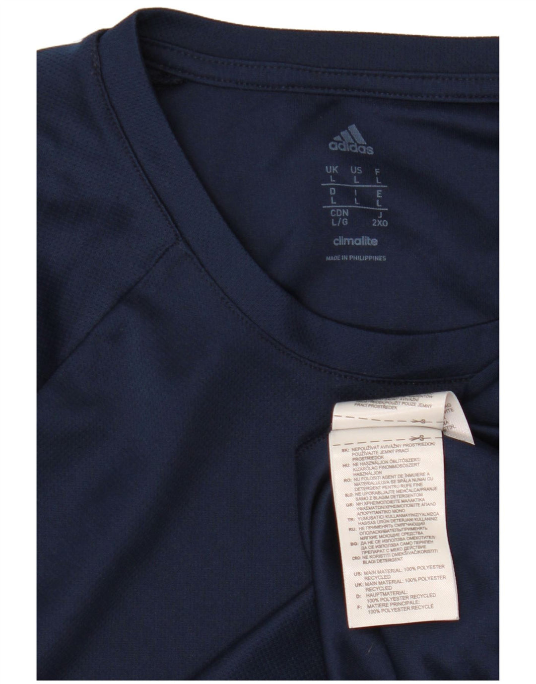 Adidas Mens Climalite Graphic Camiseta Top Grande Azul Marino Poliéster