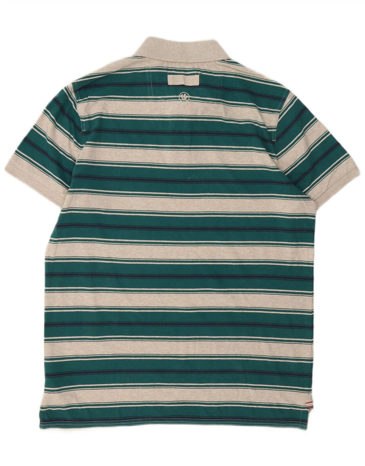 Polo de hombre Fat Face de algodón a rayas verde medio