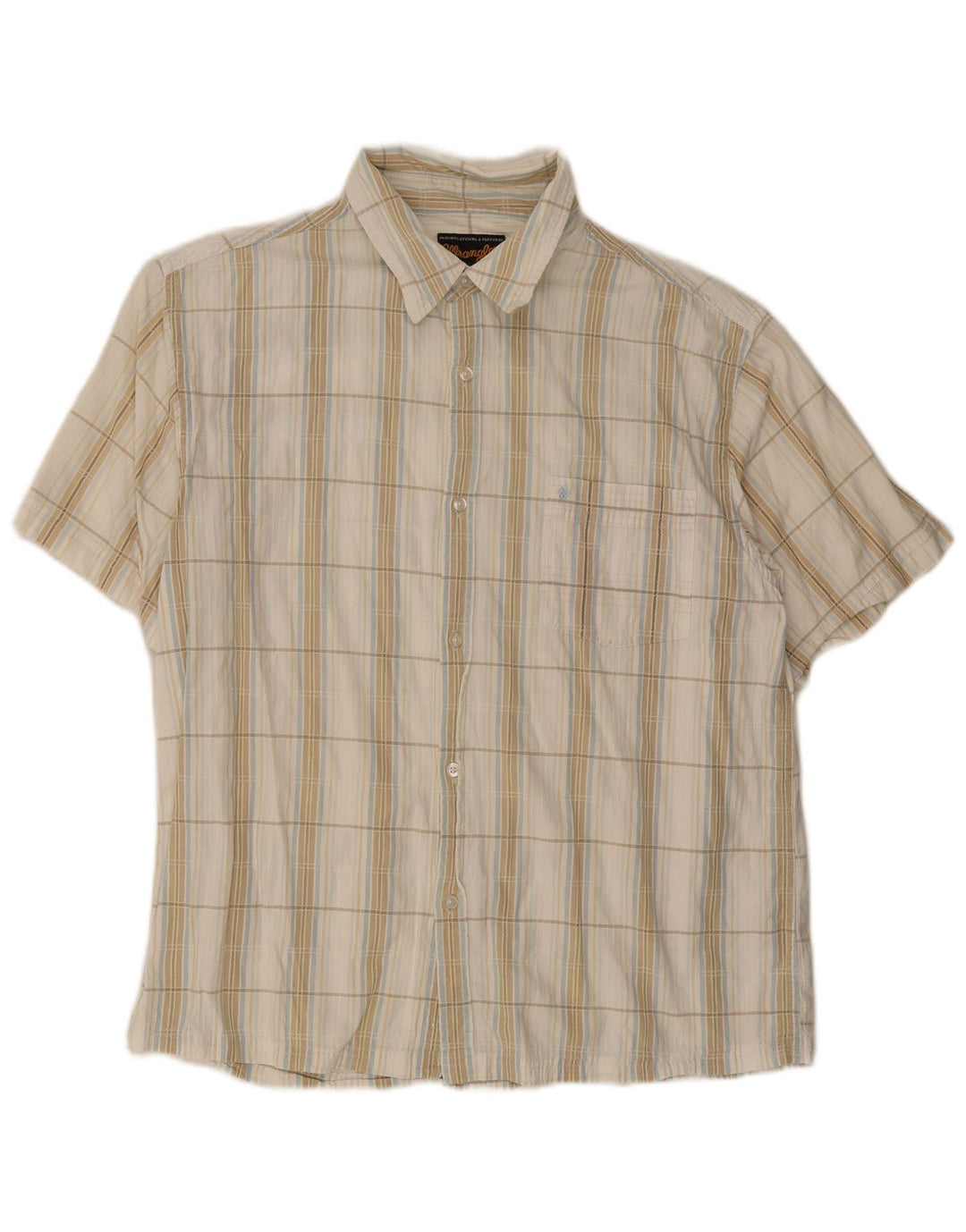 Wrangler Camisa De Manga Corta Hombre XL Algodón A Cuadros Blanco
