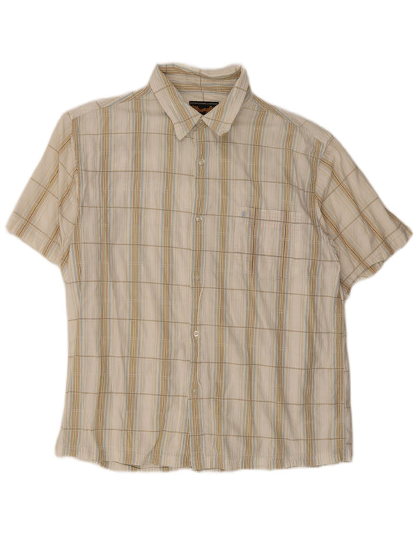 Wrangler Camisa De Manga Corta Hombre XL Algodón A Cuadros Blanco