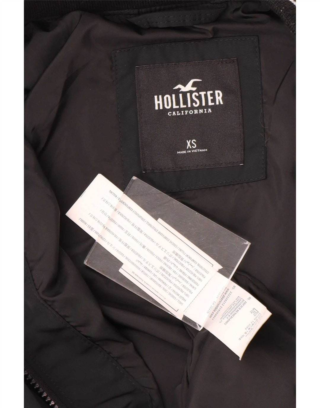 Hollister Chaqueta bomber para hombre UK 34 XS Poliéster a rayas negras