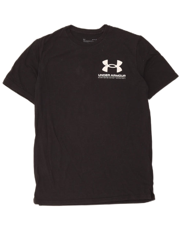 Under Armour Camiseta estampada Heat Gear para hombre Top mediano de algodón negro